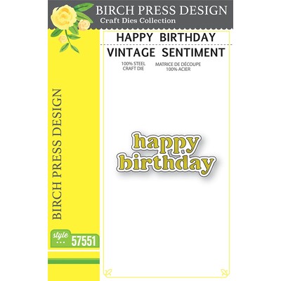 Die, Happy Birthday Vintage Sentiment