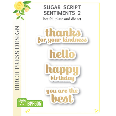 Hot Foil Plate & Die Set, Sugar Script Sentiments 2