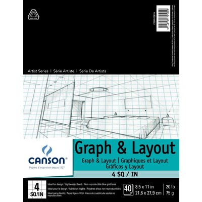 Foundation Graph & Layout Paper Pad, 4/4 - 8.5" x 11"