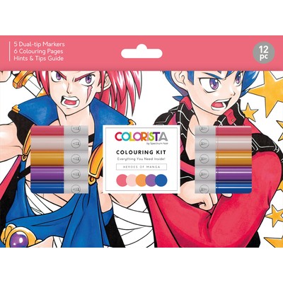 Colorista Colouring Kit, Heroes of Manga (12pc)