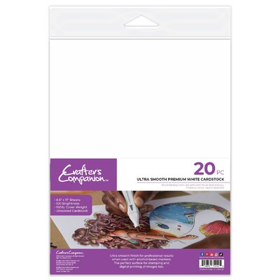 8.5x11 Cardstock, Ultra Smooth (20 sheet pkg)