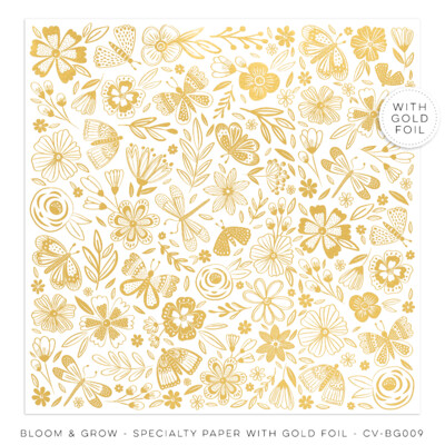 Specialty Paper with Gold Foil, Bloom & Grow