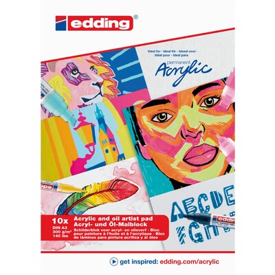 30010 Acrylic & Oil Paper Pad, A3 - White (10 Sheets)