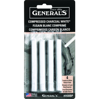 General Pencil Co.: Charcoal - Compressed Sticks - White