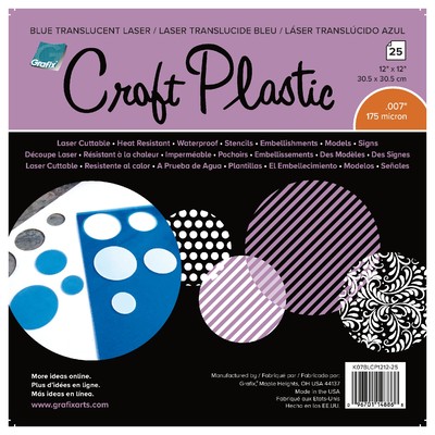 Grafix: Craft Plastic - Blue Laser Craft Plastic Film .007 Medium Weight