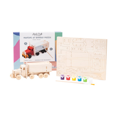 3D Wooden Puzzle Paint Kit, Truck