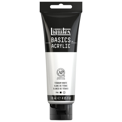 Basics Acrylic 118ml Tube, Titanium White