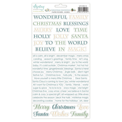 6X12 Paper Stickers, Christmas Blessings - Words