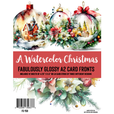 Fabulously Glossy A2 Card Fronts, A Watercolor Christmas (12pk)