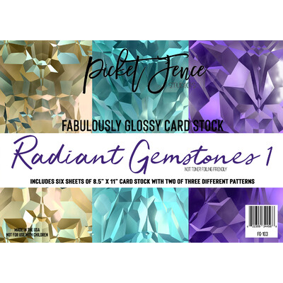 Fabulously Glossy 8.5X11 Cardstock, Radiant Gemstones 1 (6pk)