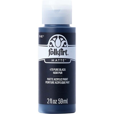 FolkArt Matte Acrylic Paint, 2 oz. - Pure Black