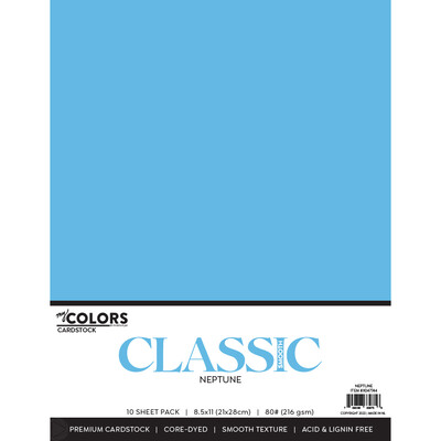 My Colors 8.5X11 Classic Cardstock Pack, Neptune (10 Sheets)