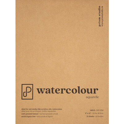 Watercolour Paper Pad, 9" x 12" - Cold Pressed 140lb (Glue Bound)