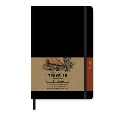 Traveler Draw Pocket Journal, 6" x 9" - Black