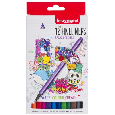 Bruynzeel Fineliner Set, 12 Colors