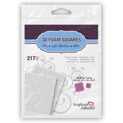 3D Foam Squares, White Box/10