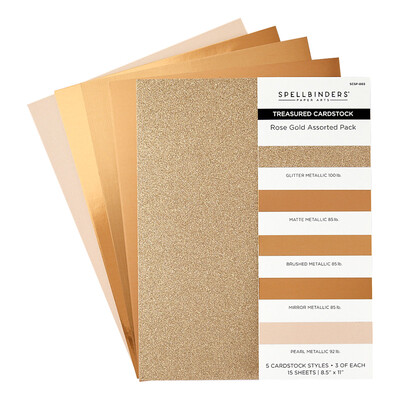 8.5X11 Treasured Cardstock, Rose Gold Assortment (15pk)