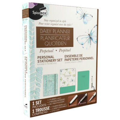 Daily Planner: Personal Planner & Notebook Set, Teal/White