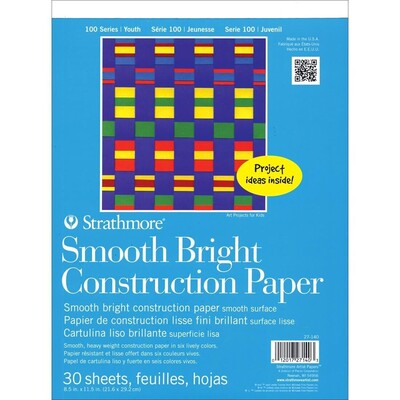 100 Series Smooth Bright Construction Paper Pad, 8.5" x 11.5"