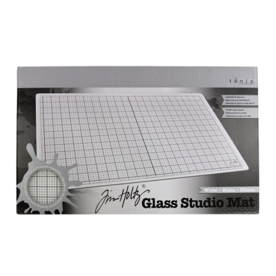 Tim Holtz Glass Studio Mat, 23.75" x 14.25" - White