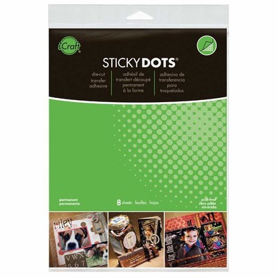 iCraft Sticky Dots Adhesive Sheets, 8.5" x 11" (8 Pack)