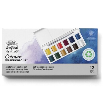 Cotman Watercolour Set, Sketchers' Pocket (13pc)