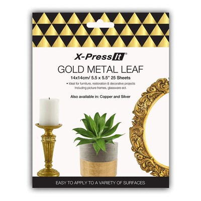 Metal Leaf Sheets, 14cm x 14cm/5.5" x 5.5" - Gold (25 Sheets)