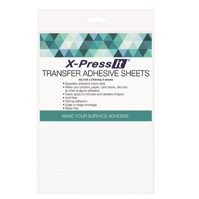 Transfer Adhesive Sheets , 8.25" x 5.875" (5 Sheets)